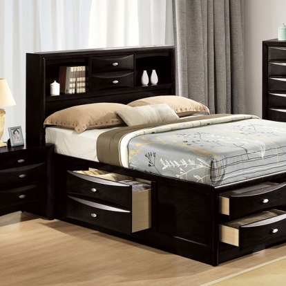 Furniture Of America Zosimo Transitional Black Bed Model FM7210BK-Full Bed