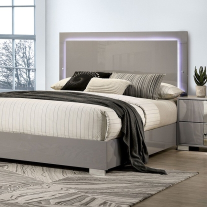Furniture Of America Sinistra Contemporary Light Taupe Bed Model FM7211BG-Queen Bed