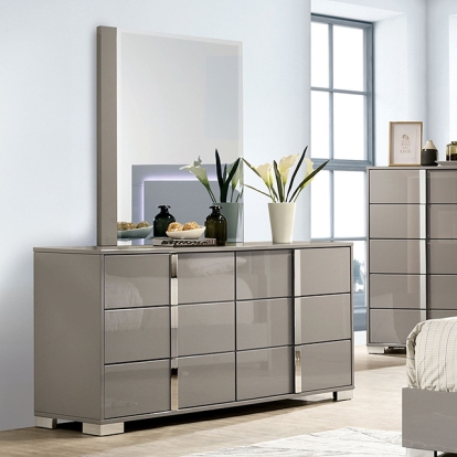 Furniture Of America Sinistra Contemporary Light Taupe Dresser Model FM7211BG-D