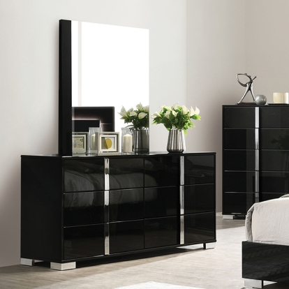 Furniture Of America Sinistra Contemporary Piano Black Dresser Model FM7211BK-D