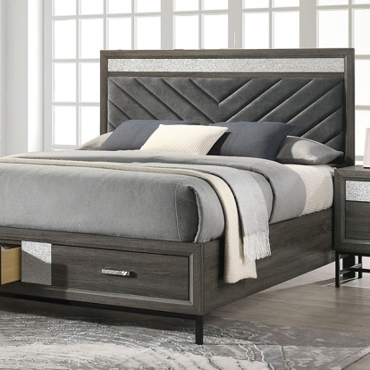 Furniture Of America Voleta Contemporary Gray Bed Model FM7212GY-Full Bed