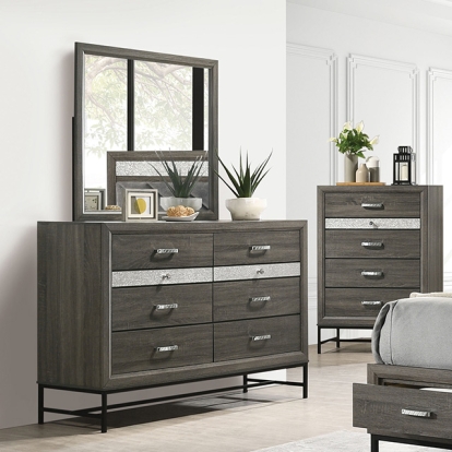 Furniture Of America Voleta Contemporary Gray Dresser Model FM7212GY-D