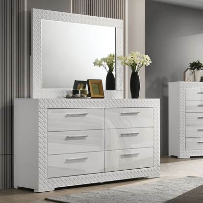 Furniture Of America Whitby Glam White Dresser Model FM7216WH-D