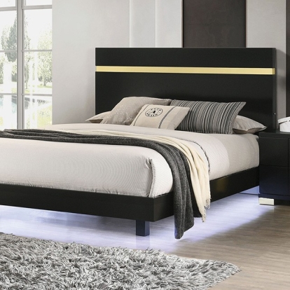 Furniture Of America Lillestrom Contemporary Black/Gold Bed Model FM7217BK-Full Bed
