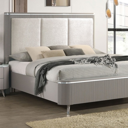 Furniture Of America Aldridge Contemporary Light Gray Bed Model FM7243GY-Queen Bed