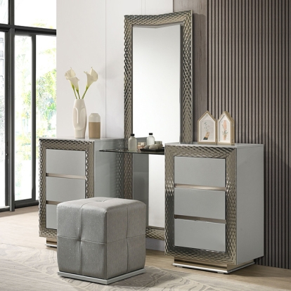 Furniture Of America Ventnor Glam Gray Vanity W/ Stool Model FM7251GY-V-SET