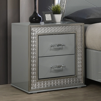 Furniture Of America Cassiopeia Glam Metallic Gray Nightstand Model FM7253GY-N