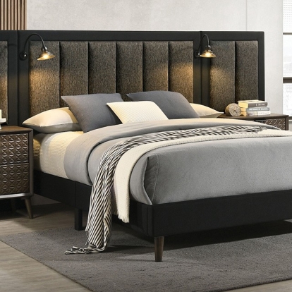 Furniture Of America Chalfont Contemporary Dark Brown Bed Model FM7272DB-Queen Bed