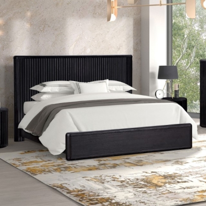 Furniture Of America Hildesheim Modern Contemporary Black Bed Model FM73000BK-L-Queen Bed