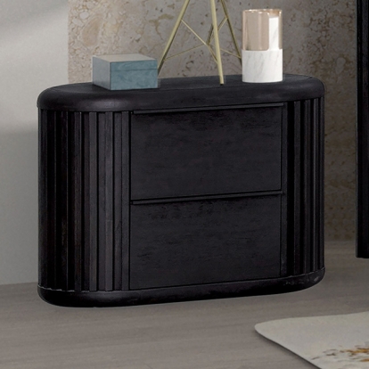 Furniture Of America Hildesheim Modern Contemporary Black 2 Drawer Nightstand Model FM73000BK-N1