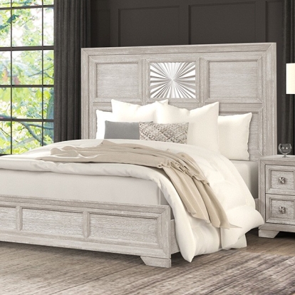 Furniture Of America Argenthart Transitional Light Gray Bed Model FM7368GY-Queen Bed