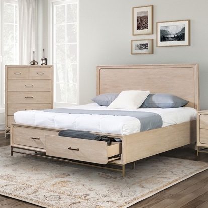 Furniture Of America Sandnes Transitional Light Oak Bed Model FM7369AK-Queen Bed