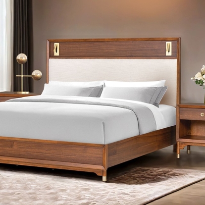 Furniture Of America Hepburne Mid-Century Modern Walnut Bed Model FM74000WN-Queen Bed