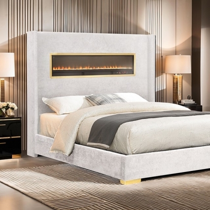 Furniture Of America Danvers Contemporary White Bed Model FM74003BG-Queen Bed