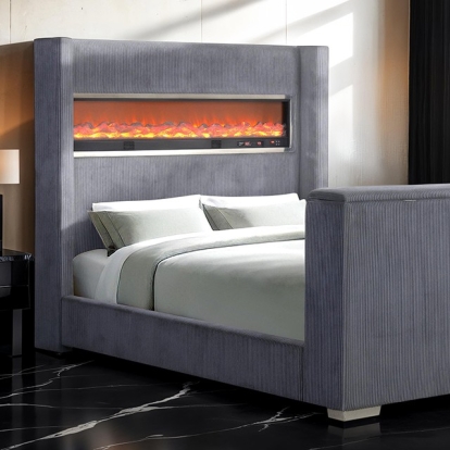 Furniture Of America Sumter Contemporary Gray Bed Model FM74004GY-Queen Bed