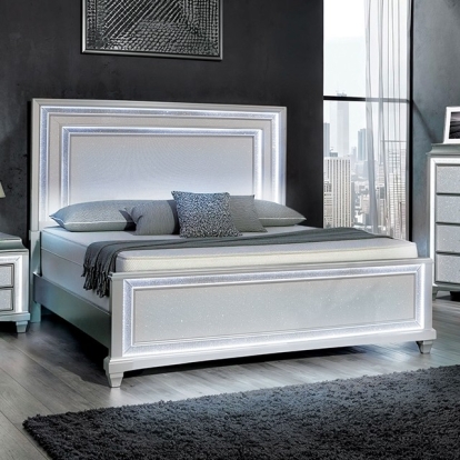 Furniture Of America Galea Glam Gray Bed Model FM74006SV-Queen Bed