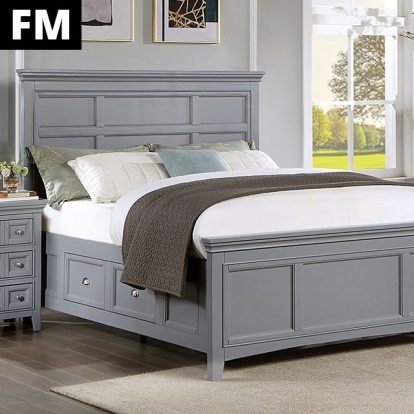 Furniture Of America Castlile Transitional Gray Bed Model FM7413GY-Twin Bed