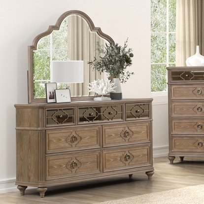 Furniture Of America Lyris Transitional Rustic Oak Dresser Model FM7417AK-D