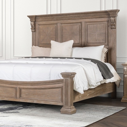 Furniture Of America Seven Oaks Transitional Weathered Oak Bed Model FM7418AK-Queen Bed