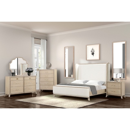 Furniture Of America Candra Transitional Natural Oak Bed Model FM7424AK-Queen Bed