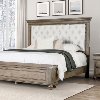 Furniture Of America Philomath Transitional Aged Oak Bed Model FM7430BR-Queen Bed