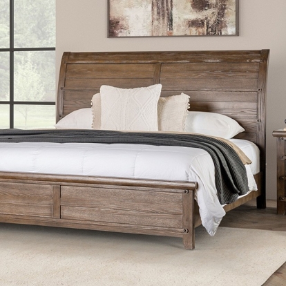 Furniture Of America Merthyr Transitional Brown Bed Model FM7431BR-Queen Bed