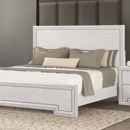 Furniture Of America Basilone Transitional Rustic White Bed Model FM7440WH-Queen Bed