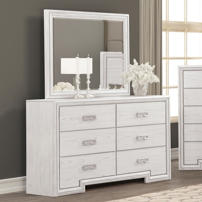 Furniture Of America Basilone Transitional Rustic White Dresser Model FM7440WH-D