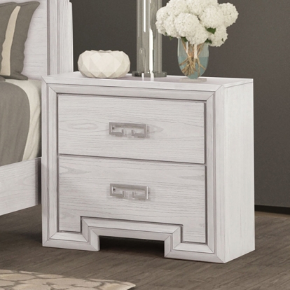 Furniture Of America Basilone Transitional Rustic White Nightstand Model FM7440WH-N