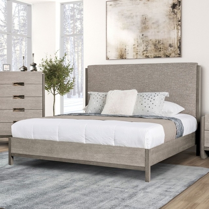 Furniture Of America Gristalt Contemporary Stone Gray Bed Model FM7597GY-Queen Bed