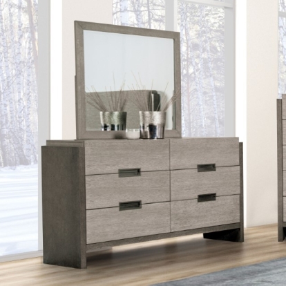 Furniture Of America Gristalt Contemporary Stone Gray Dresser (W/ Felt Line, No Jewelry Tray) Model FM7597GY-D