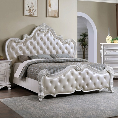 Furniture Of America Ventresca Traditional White Bed Model FM7635WH-Queen Bed