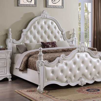 Furniture Of America Cremona Traditional White Bed Model FM7637WH-Queen Bed