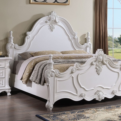 Furniture Of America Francione Traditional White Bed Model FM7638WH-Queen Bed
