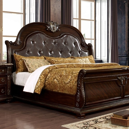 Furniture Of America Fromberg Traditional Brown Cherry Bed Model FM7670-Queen Bed