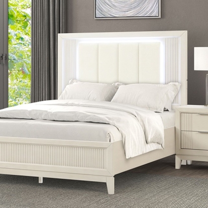 Furniture Of America Isadore Transitional Antique White Bed Model FM7700WH-Queen Bed