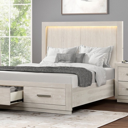 Furniture Of America Wellingborough Transitional Light Gray Bed Model FM7703AK-Queen Bed