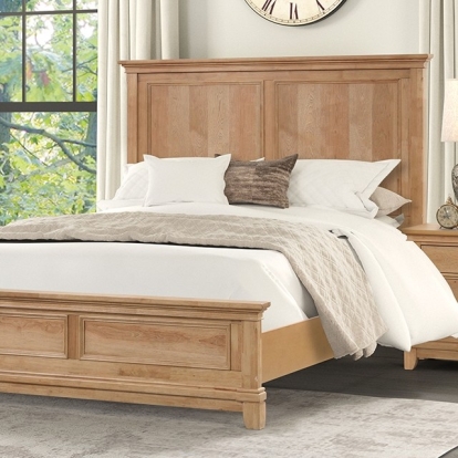Furniture Of America Mchenry Farmhouse Natural Oak Bed Model FM7706NT-Queen Bed