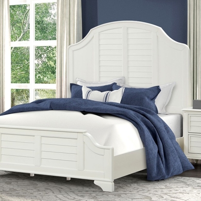 Furniture Of America Whitehaven Transitional/Coastal Antique White Bed Model FM7708WH-Queen Bed