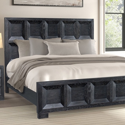 Furniture Of America Hatton Cross Modern Classic Weathered Black Bed Model FM79011BK-Queen Bed