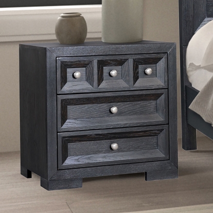 Furniture Of America Hatton Cross Modern Classic Weathered Black Nightstand Model FM79011BK-N