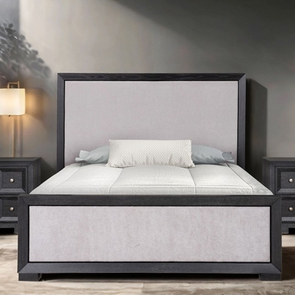 Furniture Of America Hatton Cross Modern Classic Weathered Black Bed Model FM79021BK-Queen Bed