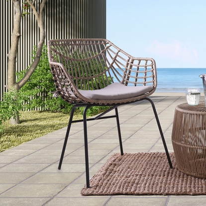Furniture Of America Livana Contemporary Natural Outdoor Chair (2/Ctn) Model FM80002NT-CH-2PK