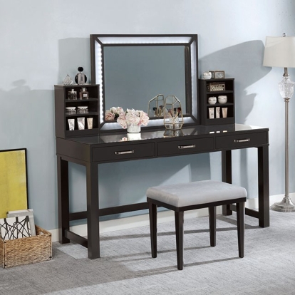 Furniture Of America Stephanie Glam Obsidian Gray Vanity Set Model FOA-DK5685DG-PK