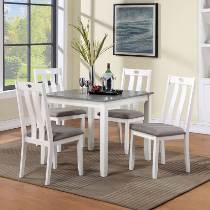 Furniture Of America Dunseith Transitional White/Gray 5 Pc. Dining Set Model FOA3388T-5PK