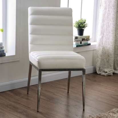 Furniture Of America Cilegon Contemporary White Side Chair (2/Ctn) Model FOA3746SC-2PK