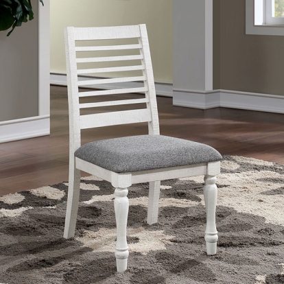 Furniture Of America Calabria Rustic Antique White/Gray Side Chair (2/Box) Model FOA3908SC-2PK