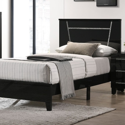 Furniture Of America Magdeburg Contemporary Black Bed Model FOA7038BK-Twin Bed