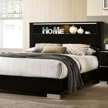 Furniture Of America Carlie Contemporary Black Bed Model FOA7039-E.King Bed