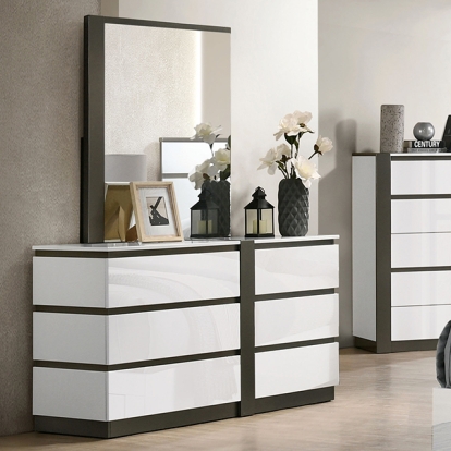 Furniture Of America Birsfelden Contemporary White/Metallic Gray Dresser Model FOA7225WH-D